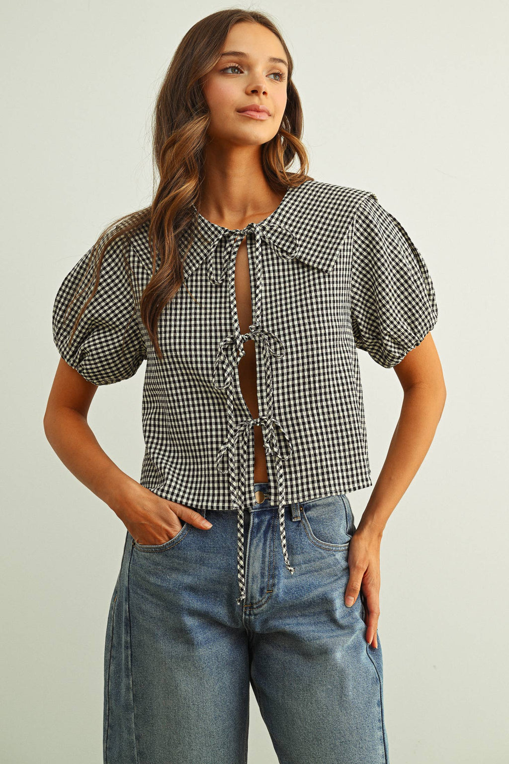 Gingham Sailor Blouse