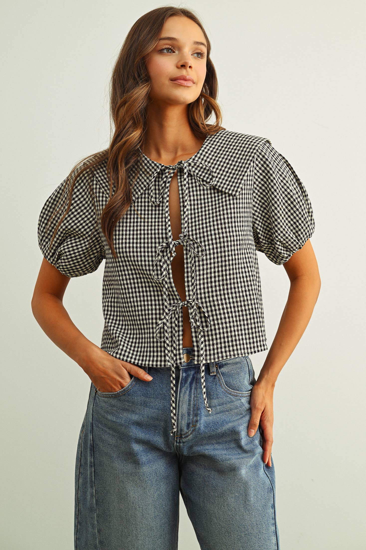 Gingham Sailor Blouse