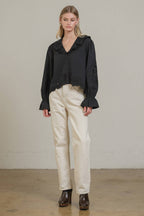 Embroidery Ruffle Blouse