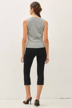 CLASSIC CREW NECK SLEEVELESS SLIM KNITTED TANK