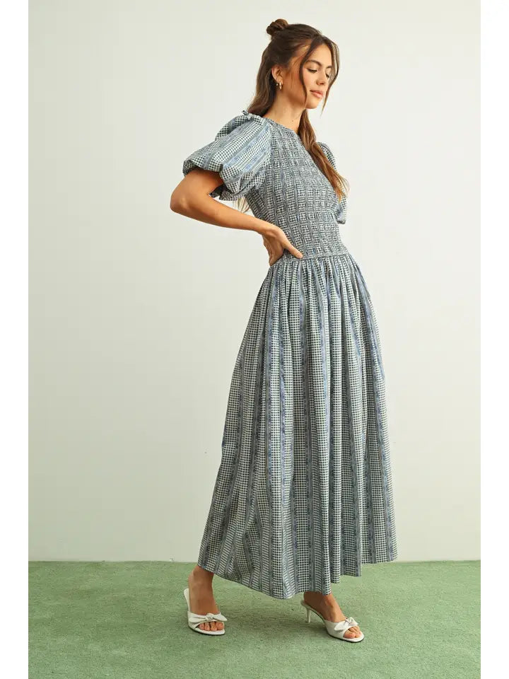 Floral Print Puff Sleeve Dress