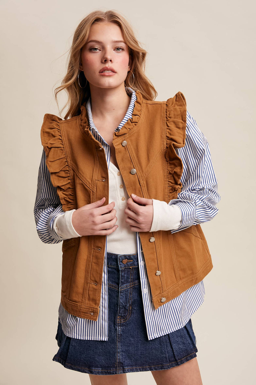 Ruffle Trim Vest