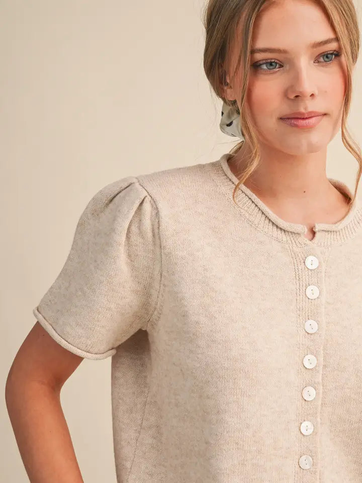 Short Sleeve Sweater Cardigan