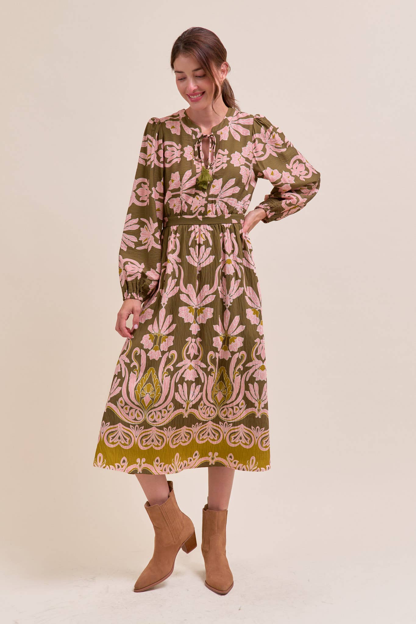 FLORAL PRINT MIDI DRESS