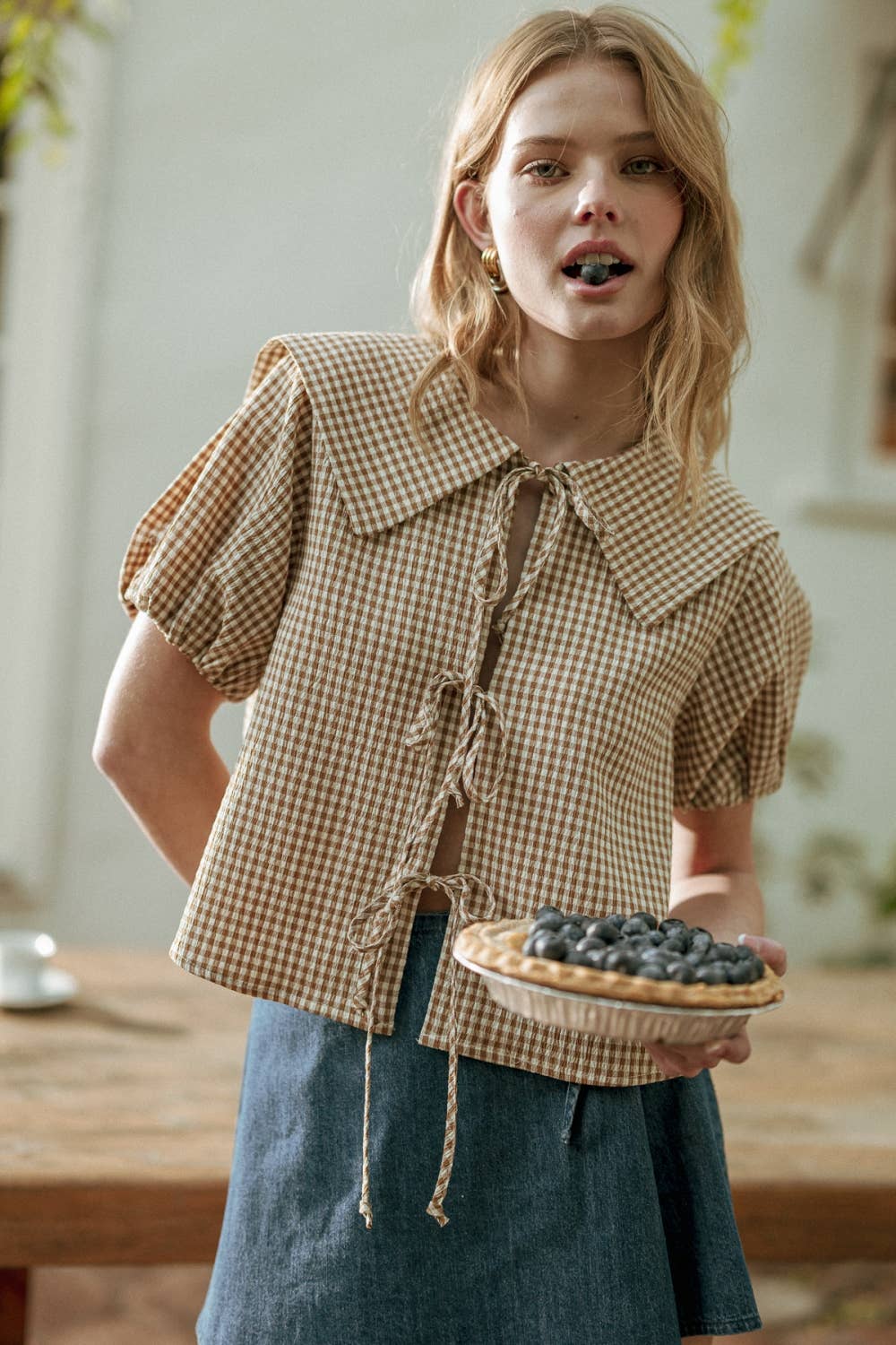 Gingham Sailor Blouse