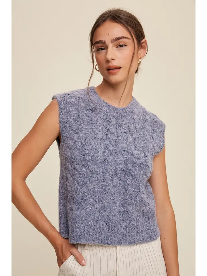 Cable Knit Sweater Vest