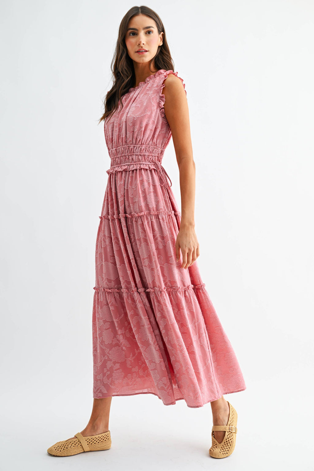 Sleeveless Tiered Floral Maxi Dress