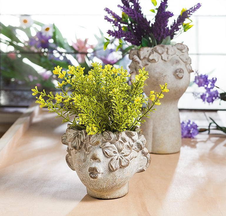Mini Kissing Face Planter-4"H
