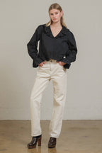 Embroidery Ruffle Blouse
