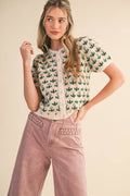Floral Short Sleeve Cardigan