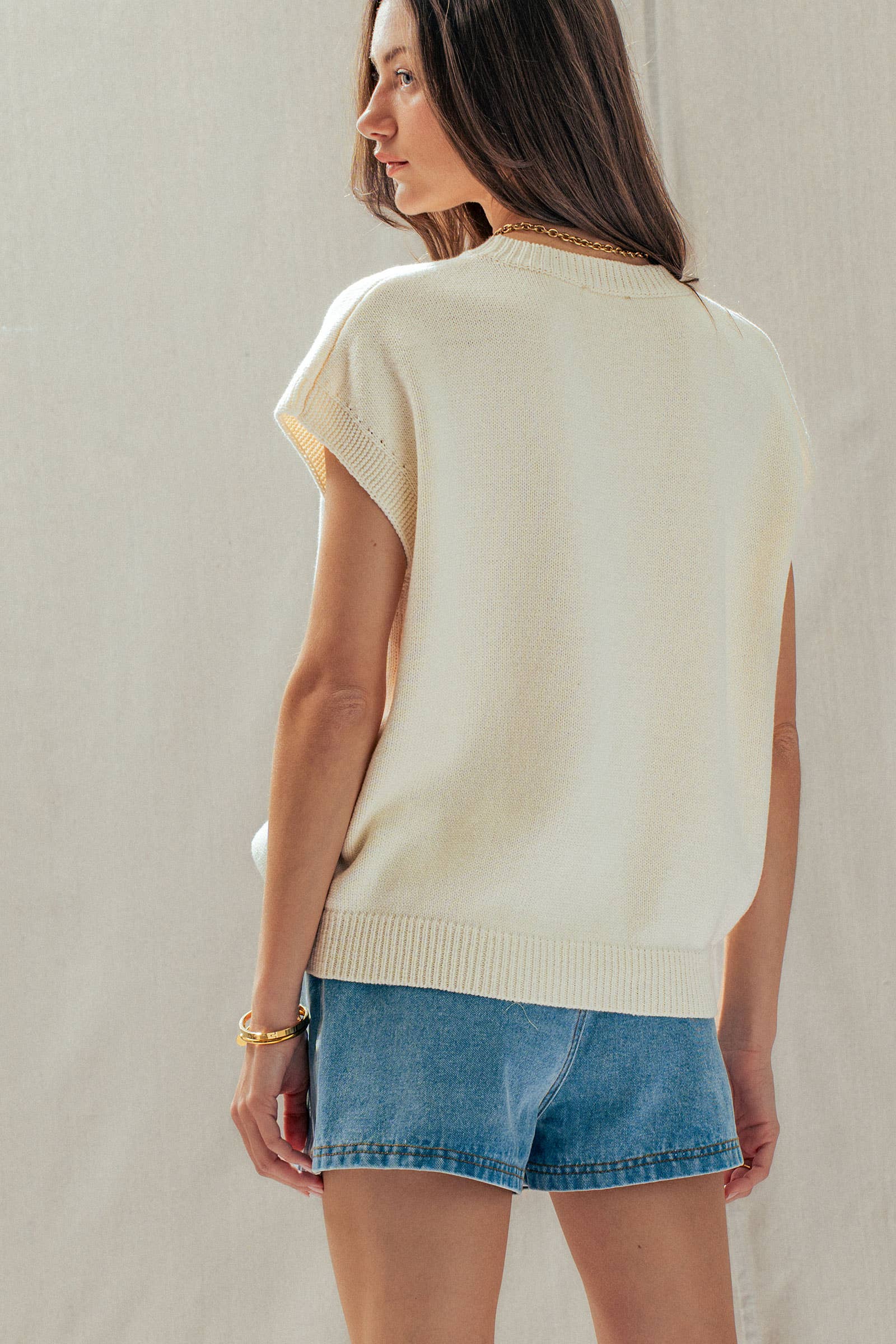 Lemon Graphic Knit Vest Citrus Print