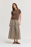 FRONT BUTTON CHECK SKIRT