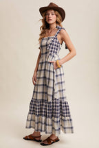 Gingham Tiered Maxi Dress