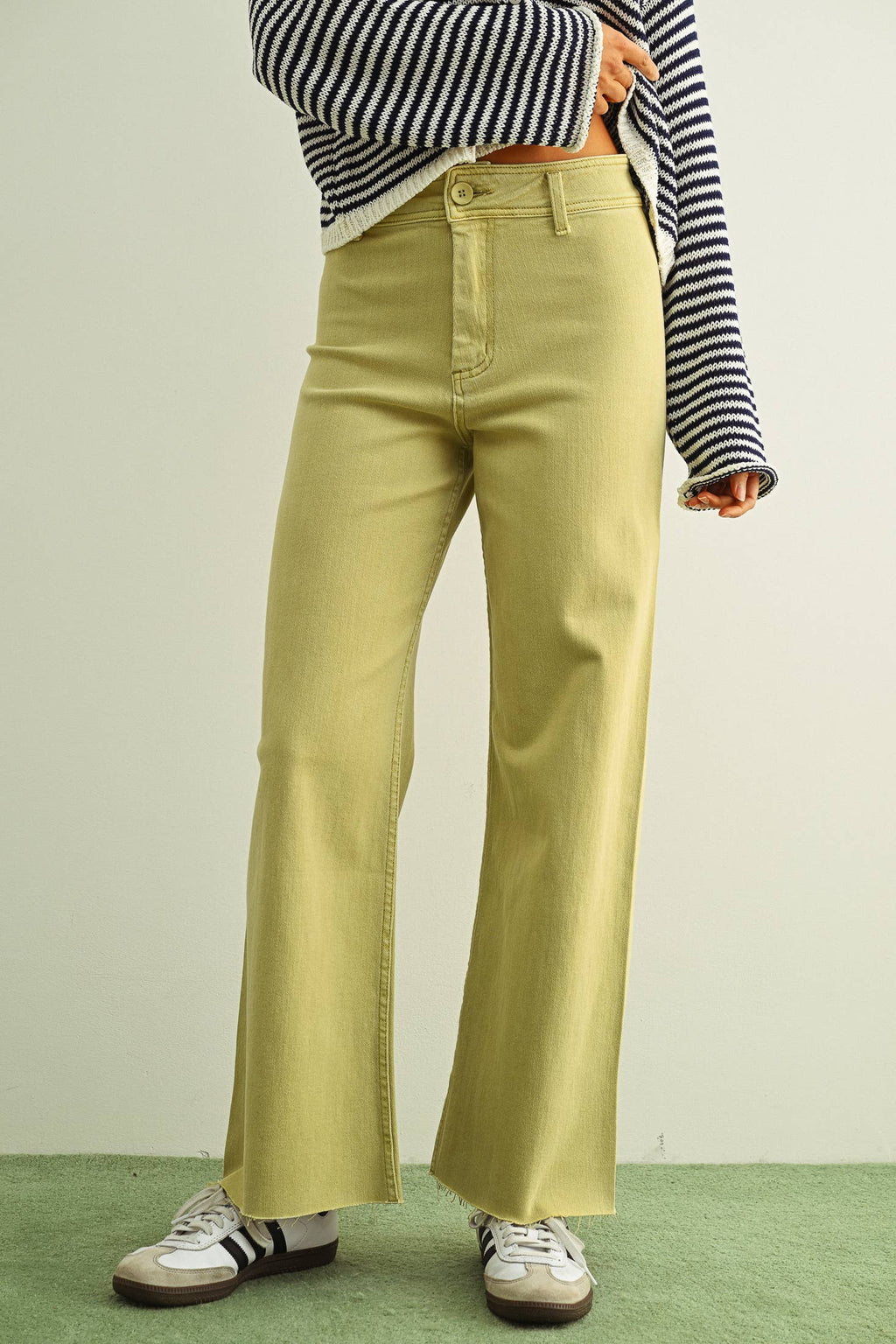 Straight Wide Leg Denim Pants