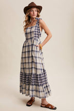Gingham Tiered Maxi Dress