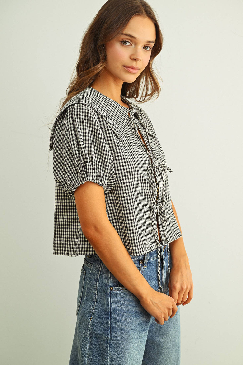 Gingham Sailor Blouse