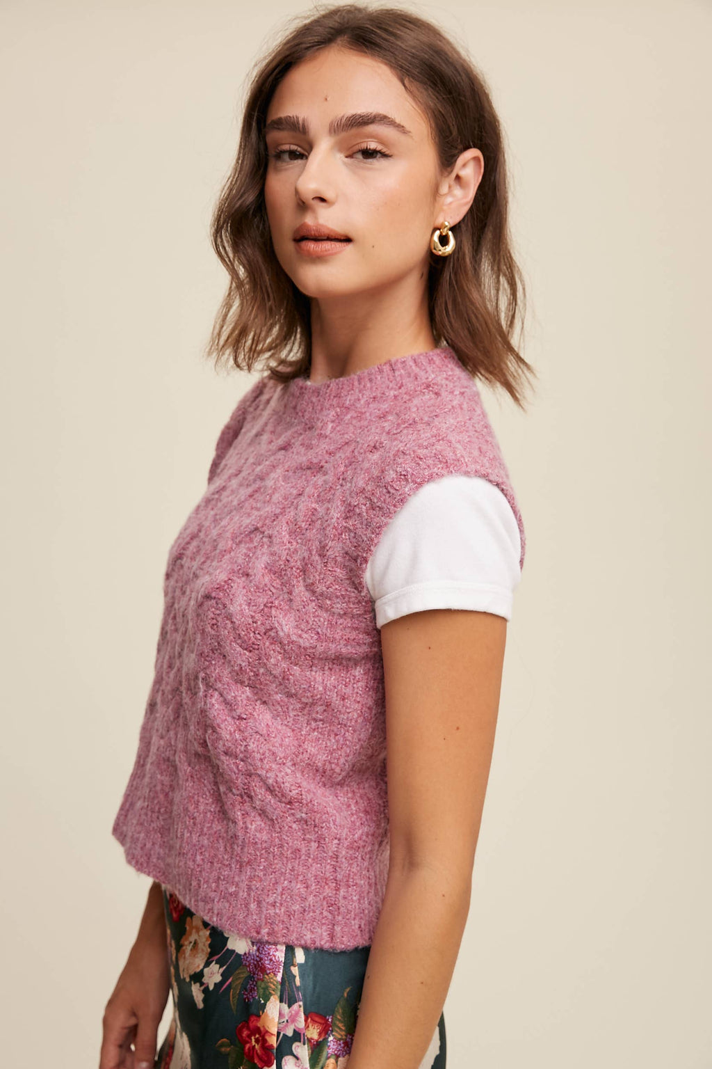 Cable Knit Sweater Vest
