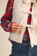 Floral Lace Trim Vest