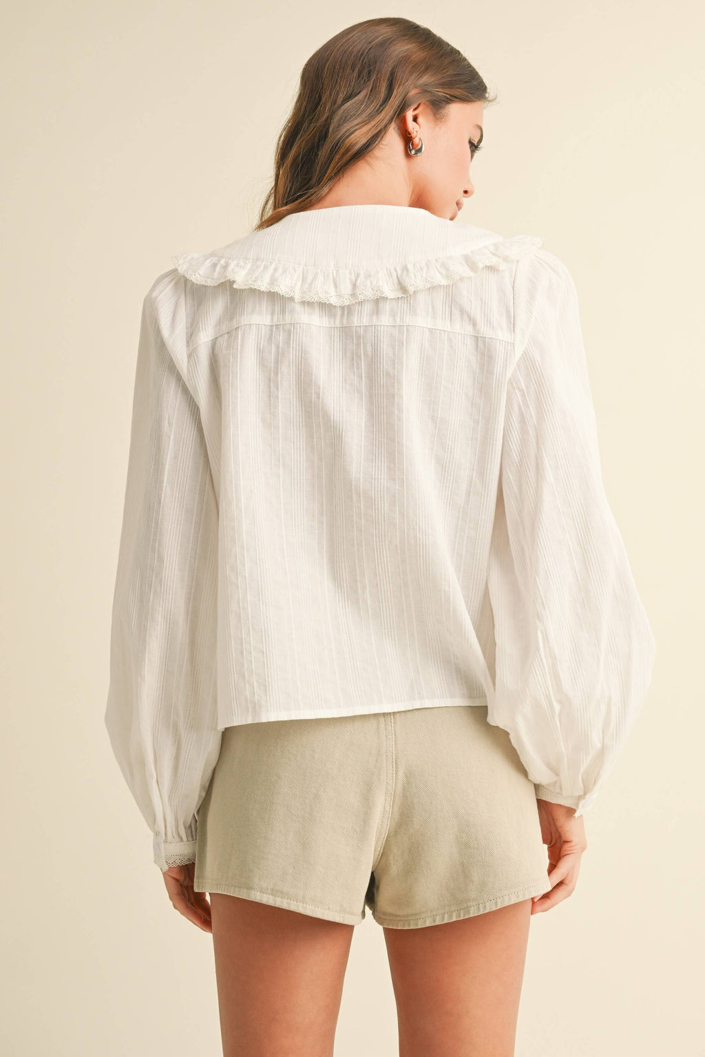 Textured Fabric Blouse with Tie