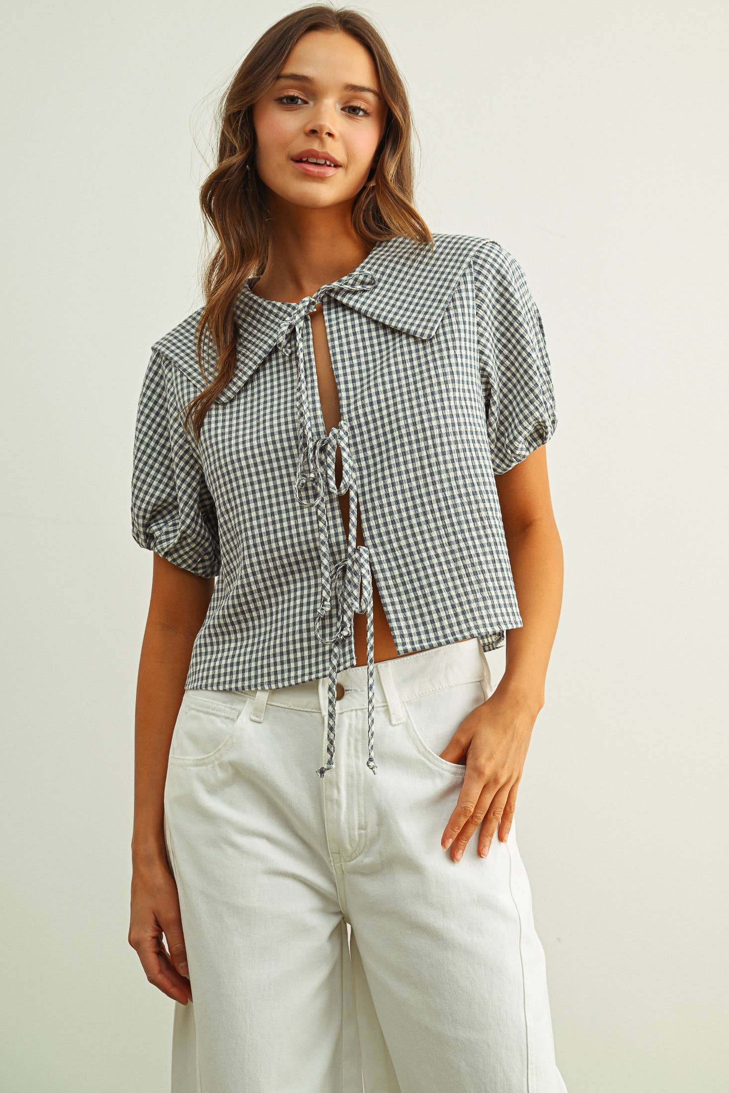 Gingham Sailor Blouse
