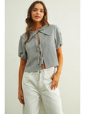 Gingham Front Tie Top