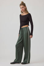 Elastic Waist Straight Pants
