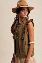 Ruffle Trim Vest