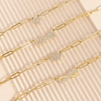 18K Gold Heart Paperclip Necklace