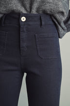 STRAIGHT WIDE LEG PANTS WITH FRONT POCKET