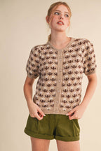 Floral Short Sleeve Cardigan
