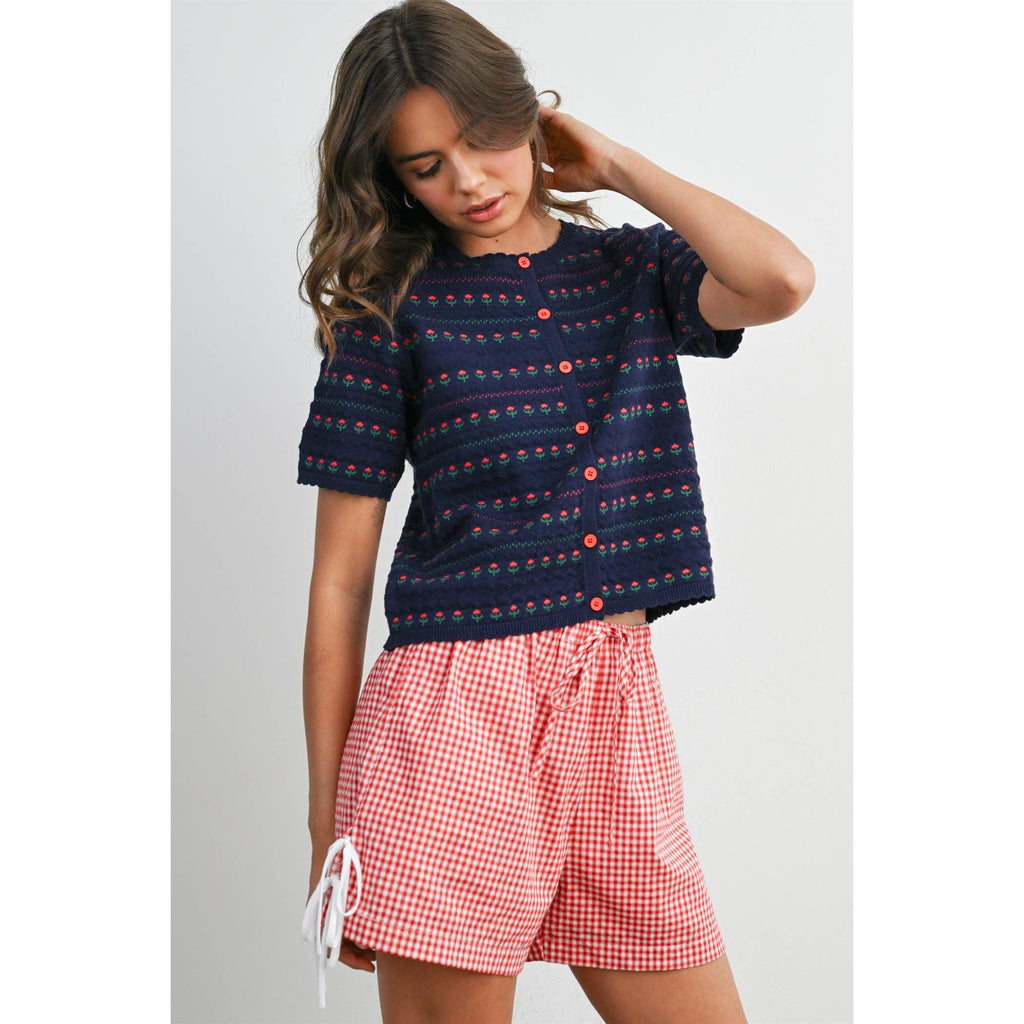 Women's Floral Button-Down Cardigan