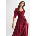 Smocked Midi Dress with Pleated Skirt
