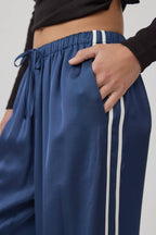 Elastic Waist Straight Pants