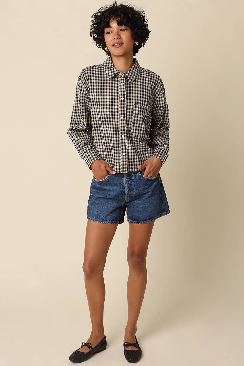 Alvina Gingham Button-Up Shirt