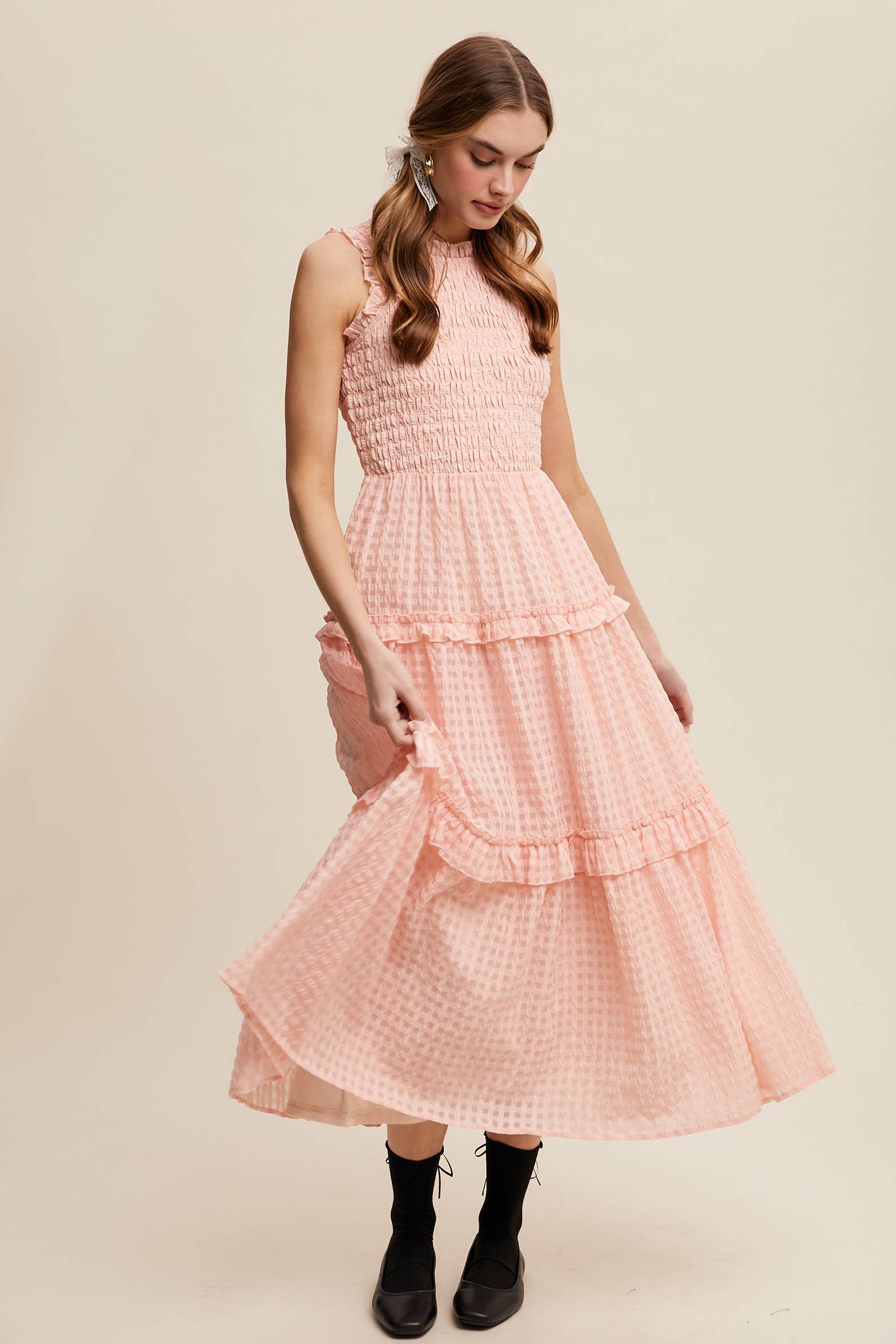Sleeveless Gingham Dress