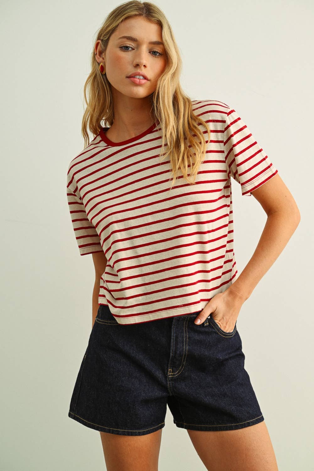 ESSENTIAL STRIPE RINGER TEE