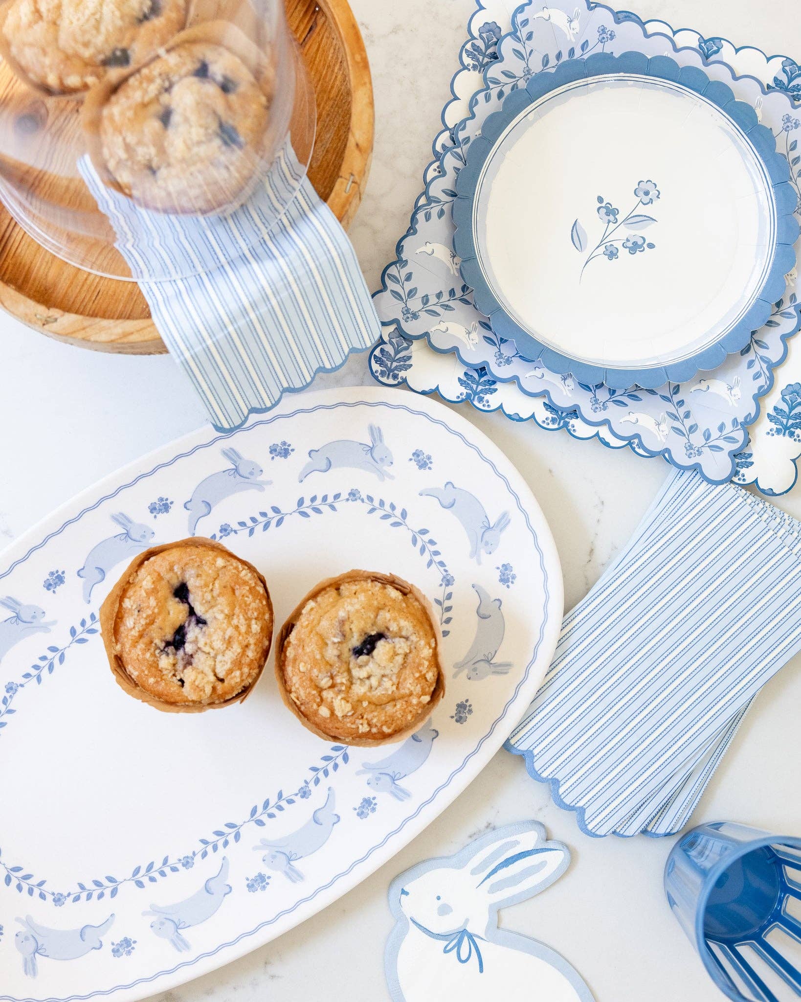 Bunny Oval Bamboo Tray