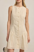 Lace Mini Dress with Faux Button Detail