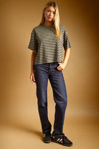 DOUBLE STRIPED SHORT SLEEVE TOP