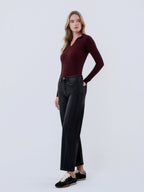 HIGH RISE BLACK ANKLE BARREL LEG JEANS