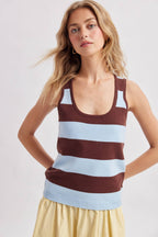 STRIPED KNIT SWEATER TANK