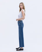 HIGH RISE TROUSER PRESS WIDE LEG JEANS