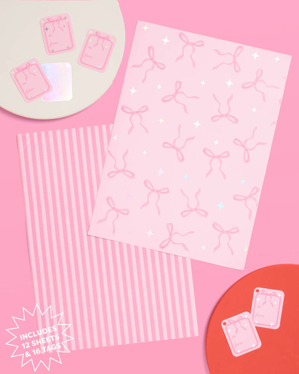 Pink Bows Wrapping Paper