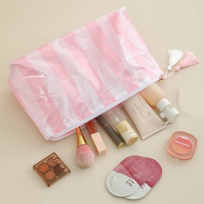 Striped Cosmetic Makeup Bag