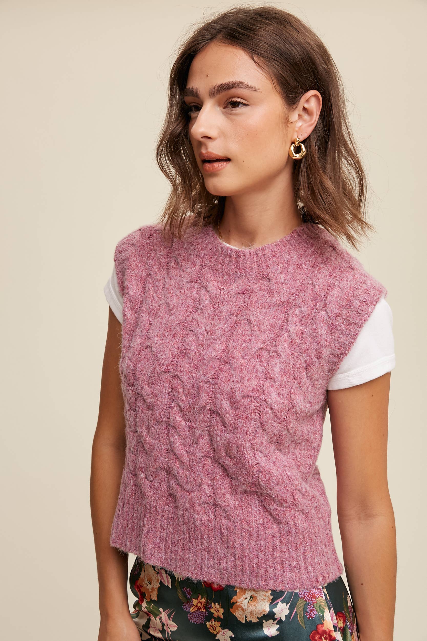 Cable Knit Sweater Vest