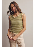 Open Knit Stripe Tank Top