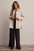 Satin Wide Leg Pleated Pants