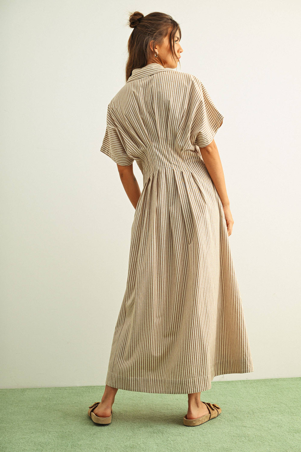 Striped Button Shirt Dress