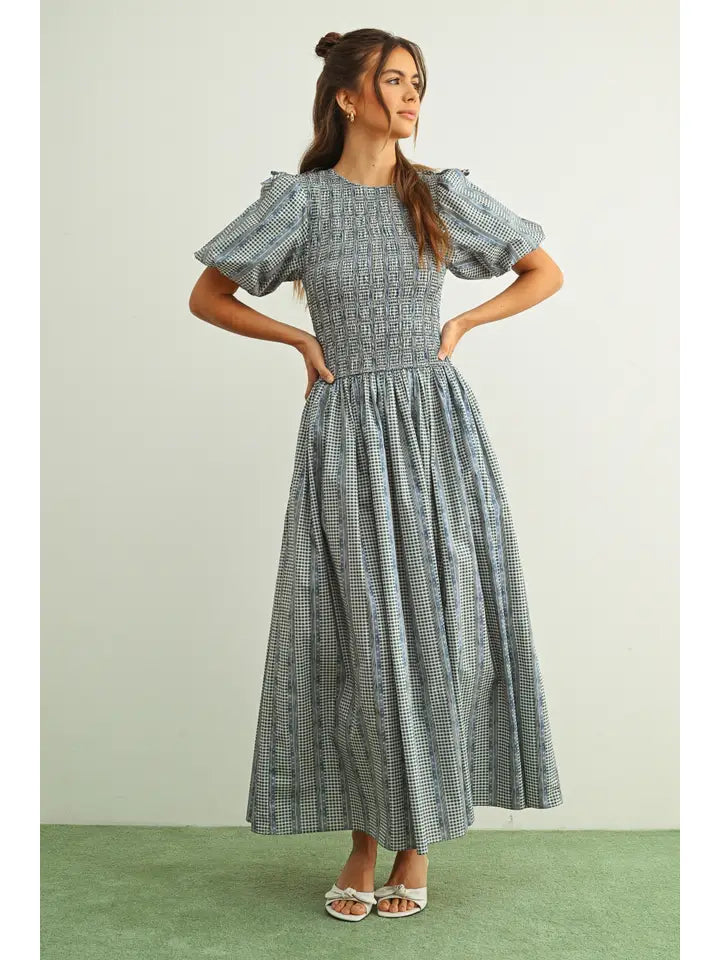 Floral Print Puff Sleeve Dress