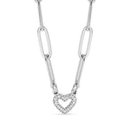 18K Gold Heart Paperclip Necklace